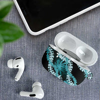 Puakenikeni Maile Lei AirPods Case Frangipani Turquoise Tropical Leaves LT01 - Polynesian Pride