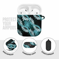 Puakenikeni Maile Lei AirPods Case Frangipani Turquoise Tropical Leaves LT01 - Polynesian Pride