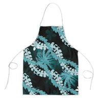 Puakenikeni Maile Lei Apron Frangipani Turquoise Tropical Leaves LT01 Turquoise - Polynesian Pride