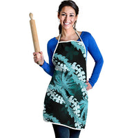 Puakenikeni Maile Lei Apron Frangipani Turquoise Tropical Leaves LT01 - Polynesian Pride