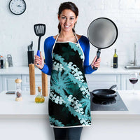 Puakenikeni Maile Lei Apron Frangipani Turquoise Tropical Leaves LT01 - Polynesian Pride