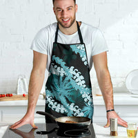 Puakenikeni Maile Lei Apron Frangipani Turquoise Tropical Leaves LT01 - Polynesian Pride
