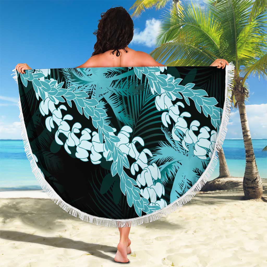 Puakenikeni Maile Lei Beach Blanket Frangipani Turquoise Tropical Leaves