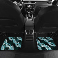 Puakenikeni Maile Lei Car Mats Frangipani Turquoise Tropical Leaves
