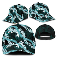 Puakenikeni Maile Lei Classic Cap Frangipani Turquoise Tropical Leaves
