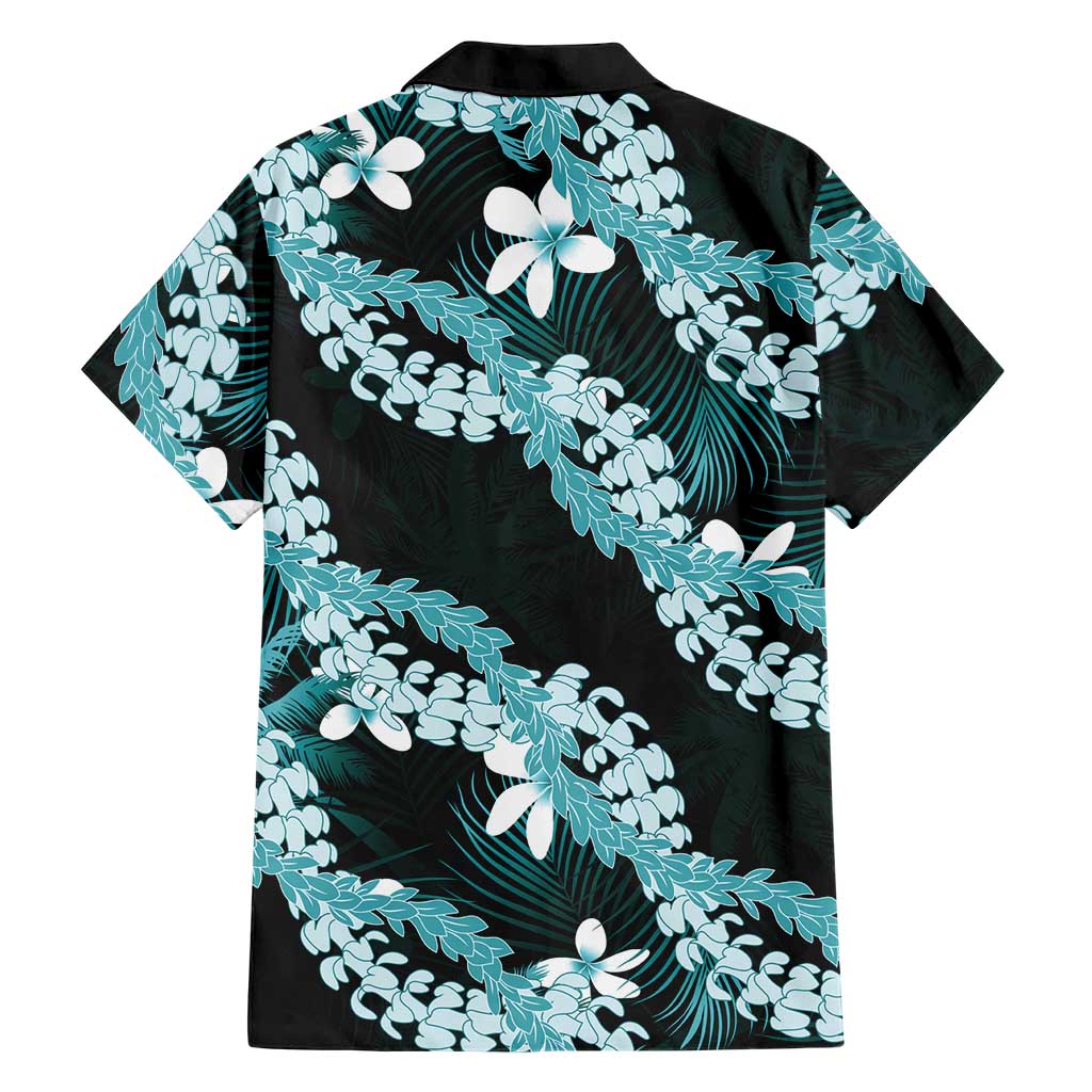 Puakenikeni Maile Lei Family Matching Mermaid Dress and Hawaiian Shirt Frangipani Turquoise Tropical Leaves LT01 - Polynesian Pride