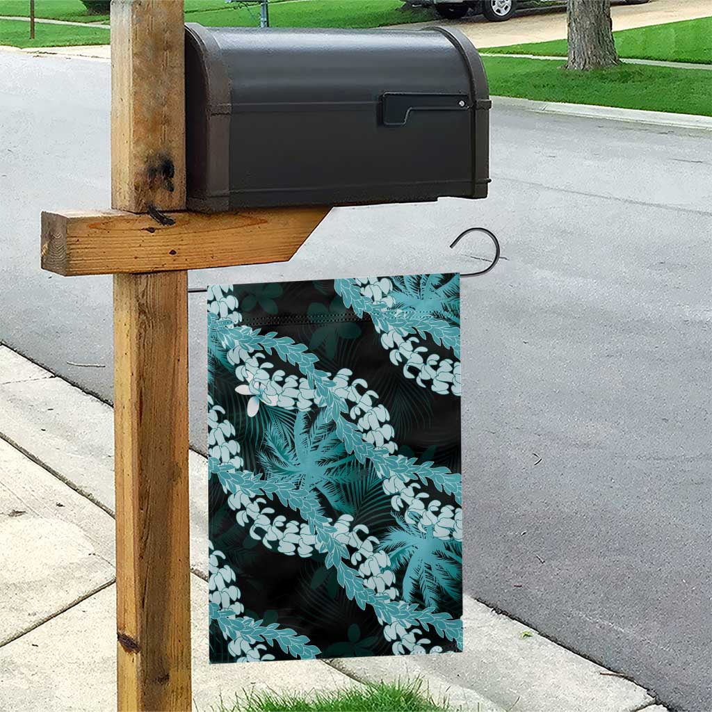 Puakenikeni Maile Lei Garden Flag Frangipani Turquoise Tropical Leaves