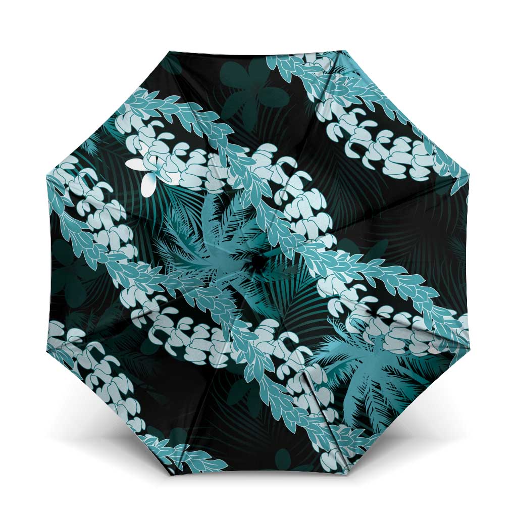 Puakenikeni Maile Lei Umbrella Frangipani Turquoise Tropical Leaves