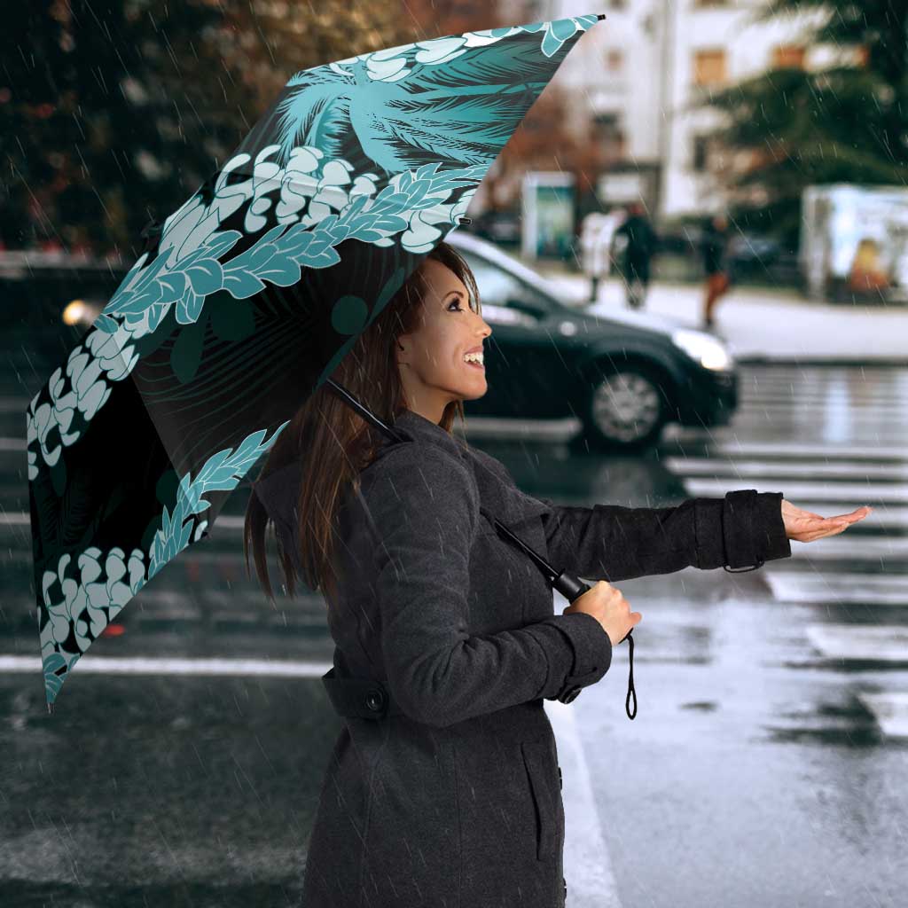 Puakenikeni Maile Lei Umbrella Frangipani Turquoise Tropical Leaves