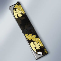 Puakenikeni Maile Lei Auto Sun Shade Frangipani Yellow Tropical Leaves LT01 - Polynesian Pride
