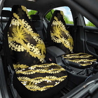 Puakenikeni Maile Lei Car Seat Cover Frangipani Yellow Tropical Leaves LT01 One Size Yellow - Polynesian Pride