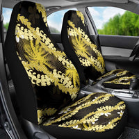 Puakenikeni Maile Lei Car Seat Cover Frangipani Yellow Tropical Leaves LT01 - Polynesian Pride