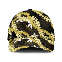 Puakenikeni Maile Lei Classic Cap Frangipani Yellow Tropical Leaves LT01 Universal Fit Yellow - Polynesian Pride