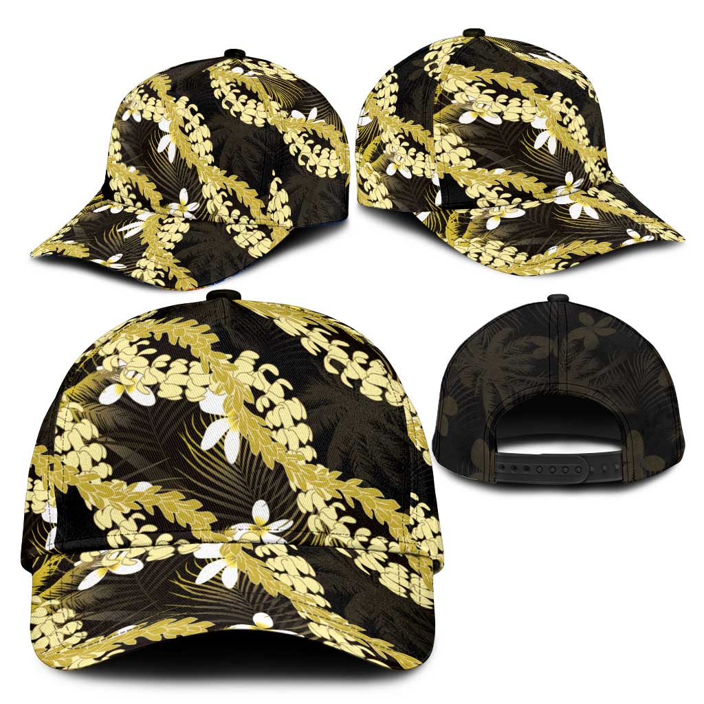 Puakenikeni Maile Lei Classic Cap Frangipani Yellow Tropical Leaves LT01 - Polynesian Pride