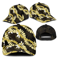 Puakenikeni Maile Lei Classic Cap Frangipani Yellow Tropical Leaves LT01 - Polynesian Pride