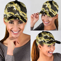 Puakenikeni Maile Lei Classic Cap Frangipani Yellow Tropical Leaves LT01 - Polynesian Pride