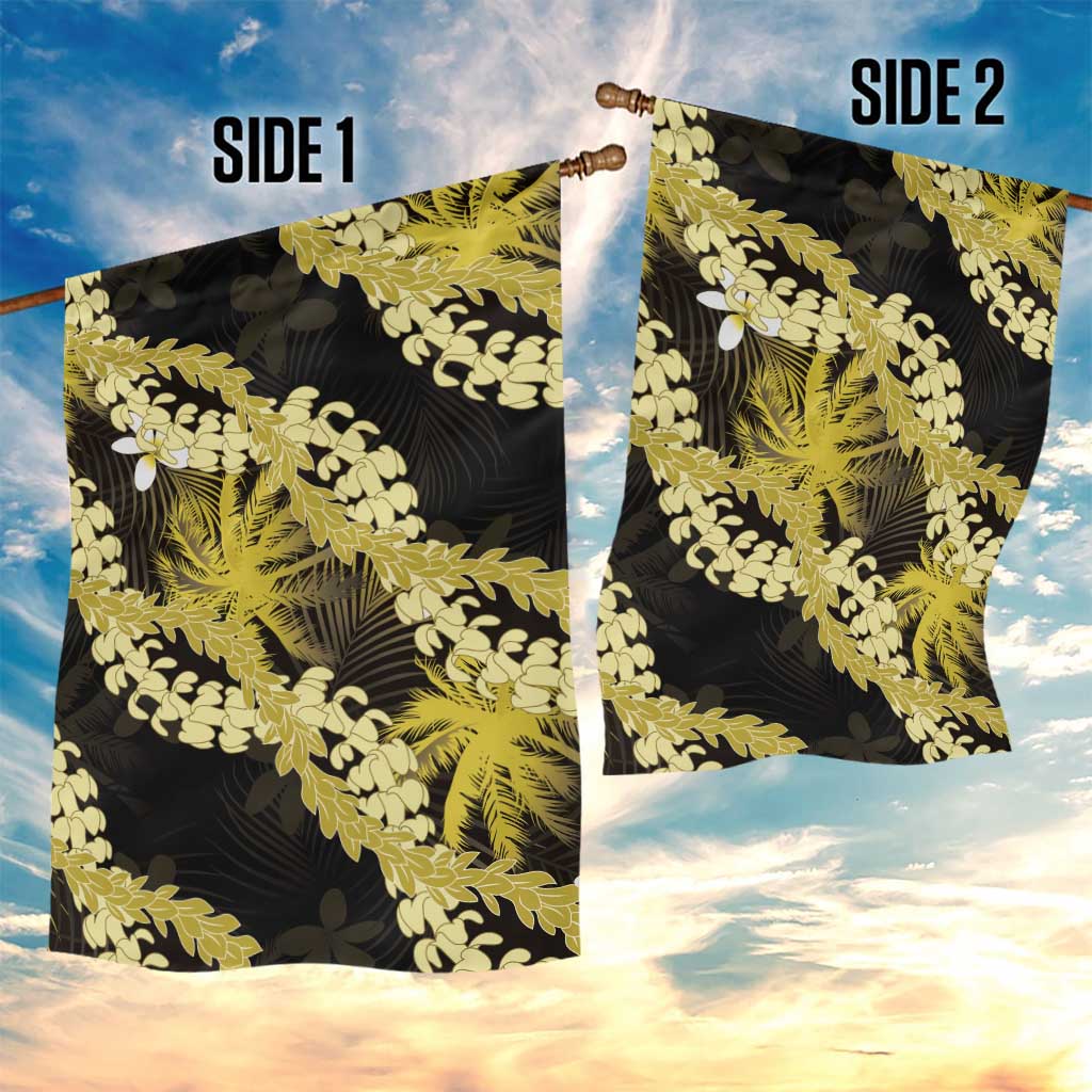 Puakenikeni Maile Lei Garden Flag Frangipani Yellow Tropical Leaves