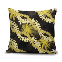 Puakenikeni Maile Lei Pillow Cover Frangipani Yellow Tropical Leaves LT01 Yellow - Polynesian Pride