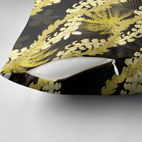 Puakenikeni Maile Lei Pillow Cover Frangipani Yellow Tropical Leaves LT01 - Polynesian Pride