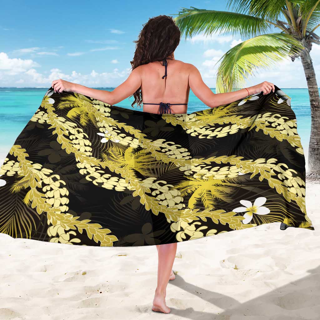 Puakenikeni Maile Lei Sarong Frangipani Yellow Tropical Leaves LT01 - Polynesian Pride