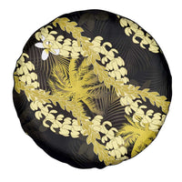 Puakenikeni Maile Lei Spare Tire Cover Frangipani Yellow Tropical Leaves LT01 - Polynesian Pride