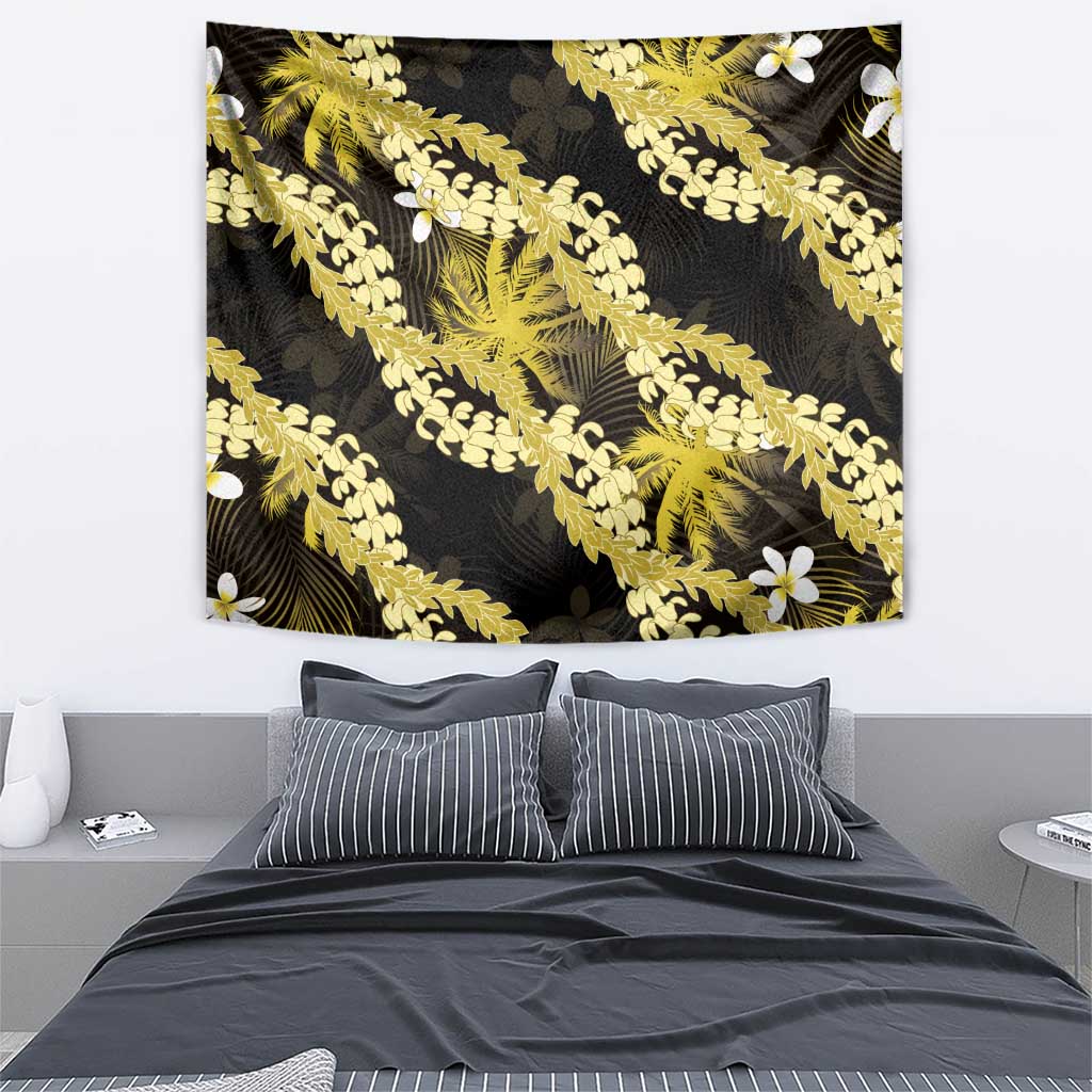 Puakenikeni Maile Lei Tapestry Frangipani Yellow Tropical Leaves
