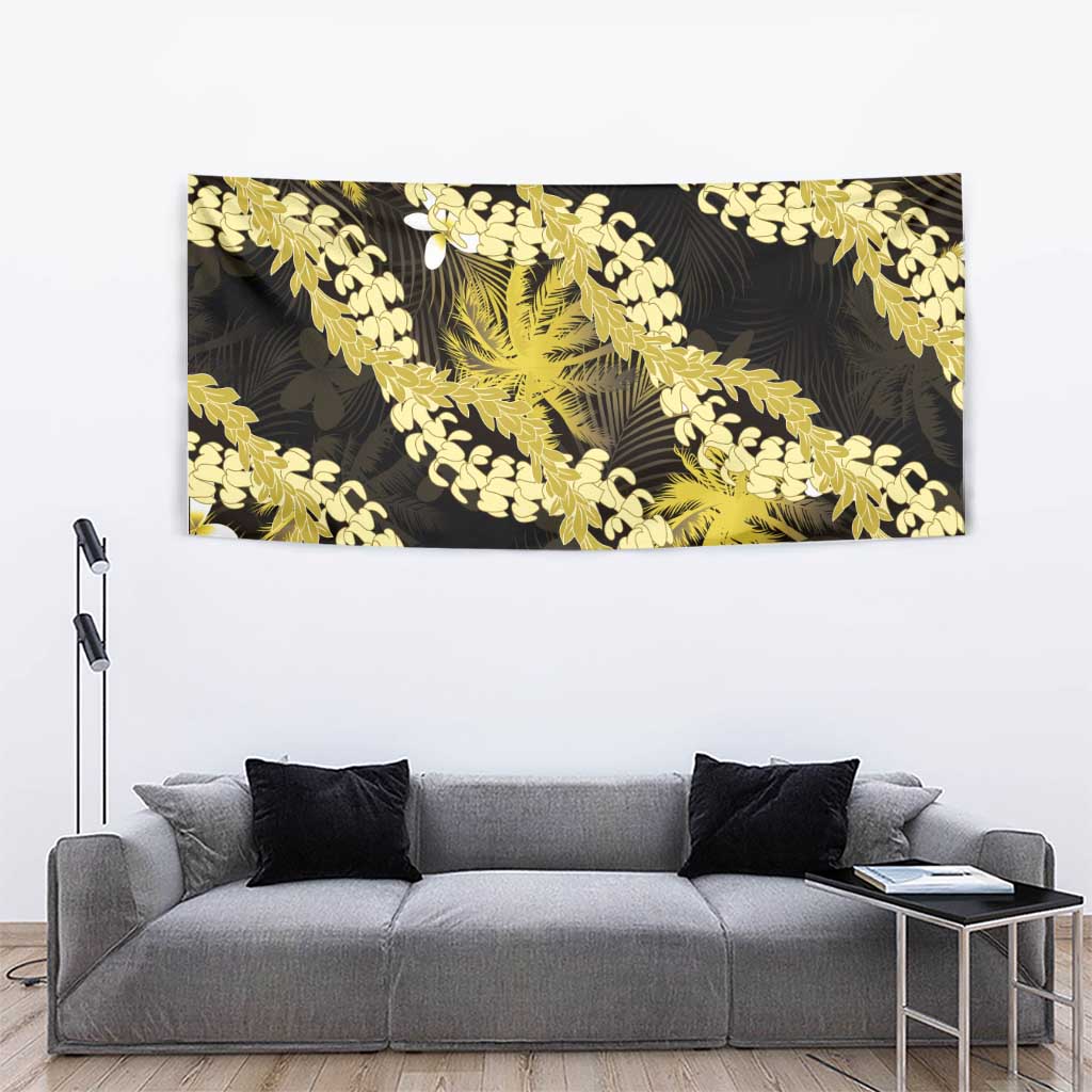 Puakenikeni Maile Lei Tapestry Frangipani Yellow Tropical Leaves