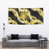Puakenikeni Maile Lei Tapestry Frangipani Yellow Tropical Leaves