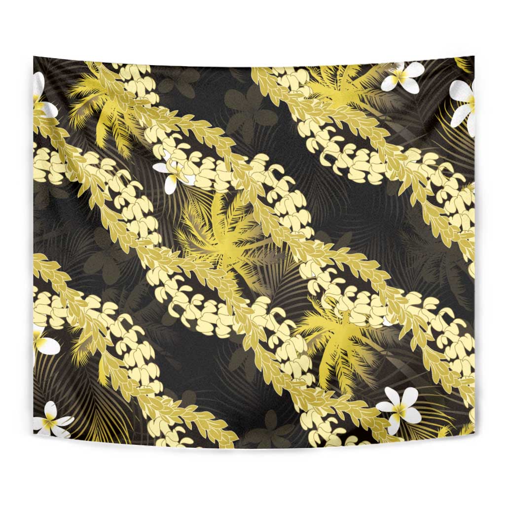 Puakenikeni Maile Lei Tapestry Frangipani Yellow Tropical Leaves