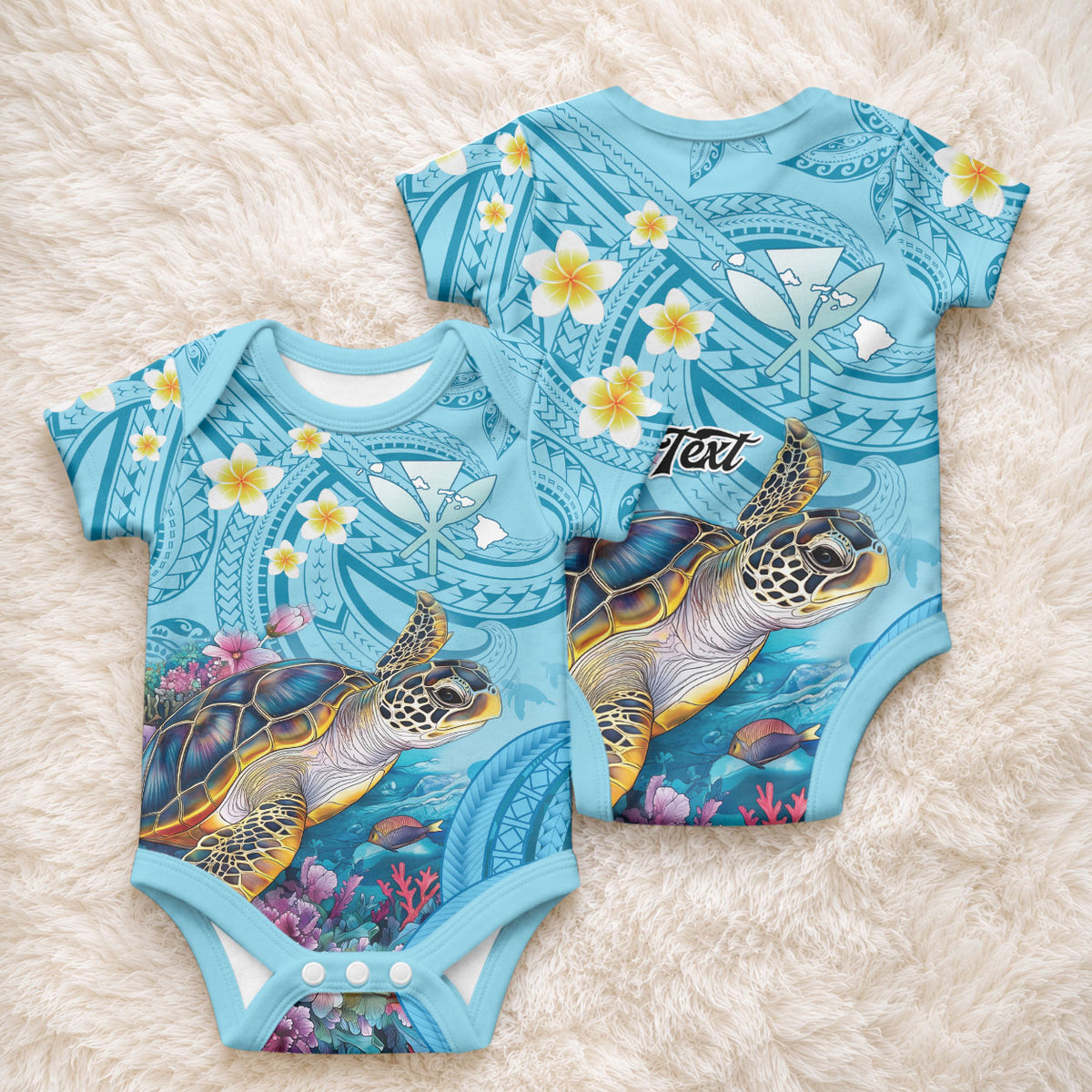 Personalized Hawaii Sea Turtle Baby Onesie Hawaii Map Ocean Vibes