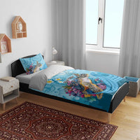Personalized Hawaii Sea Turtle Bedding Set Hawaii Map Ocean Vibes