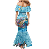 Personalized Hawaii Sea Turtle Family Matching Mermaid Dress and Hawaiian Shirt Hawaii Map Ocean Vibes LT01 - Polynesian Pride