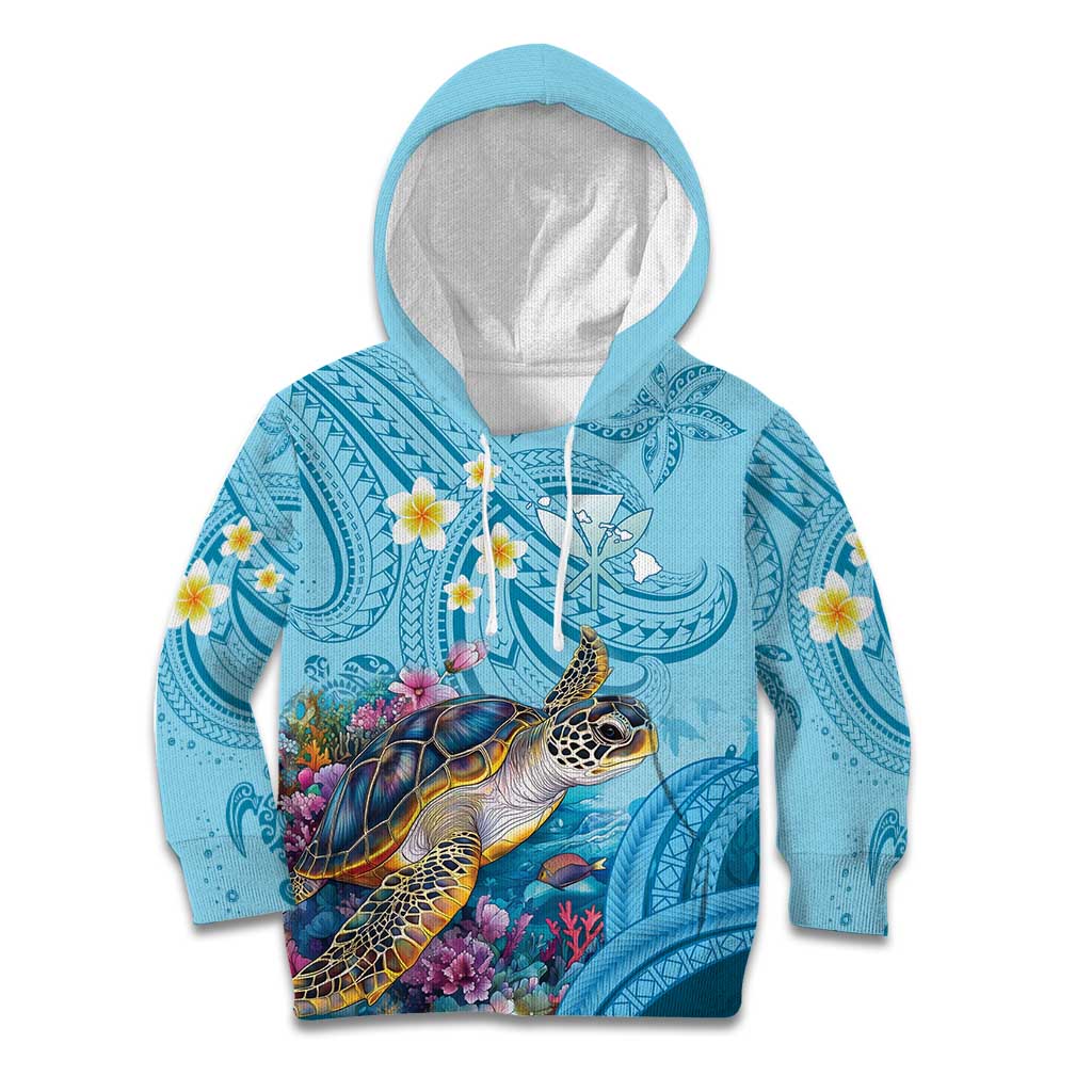 Personalized Hawaii Sea Turtle Kid Hoodie Hawaii Map Ocean Vibes