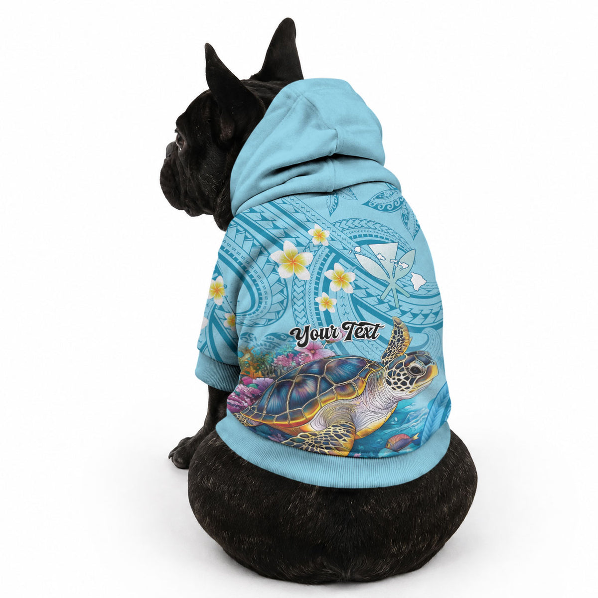 Personalized Hawaii Sea Turtle Pet Hoodie Hawaii Map Ocean Vibes