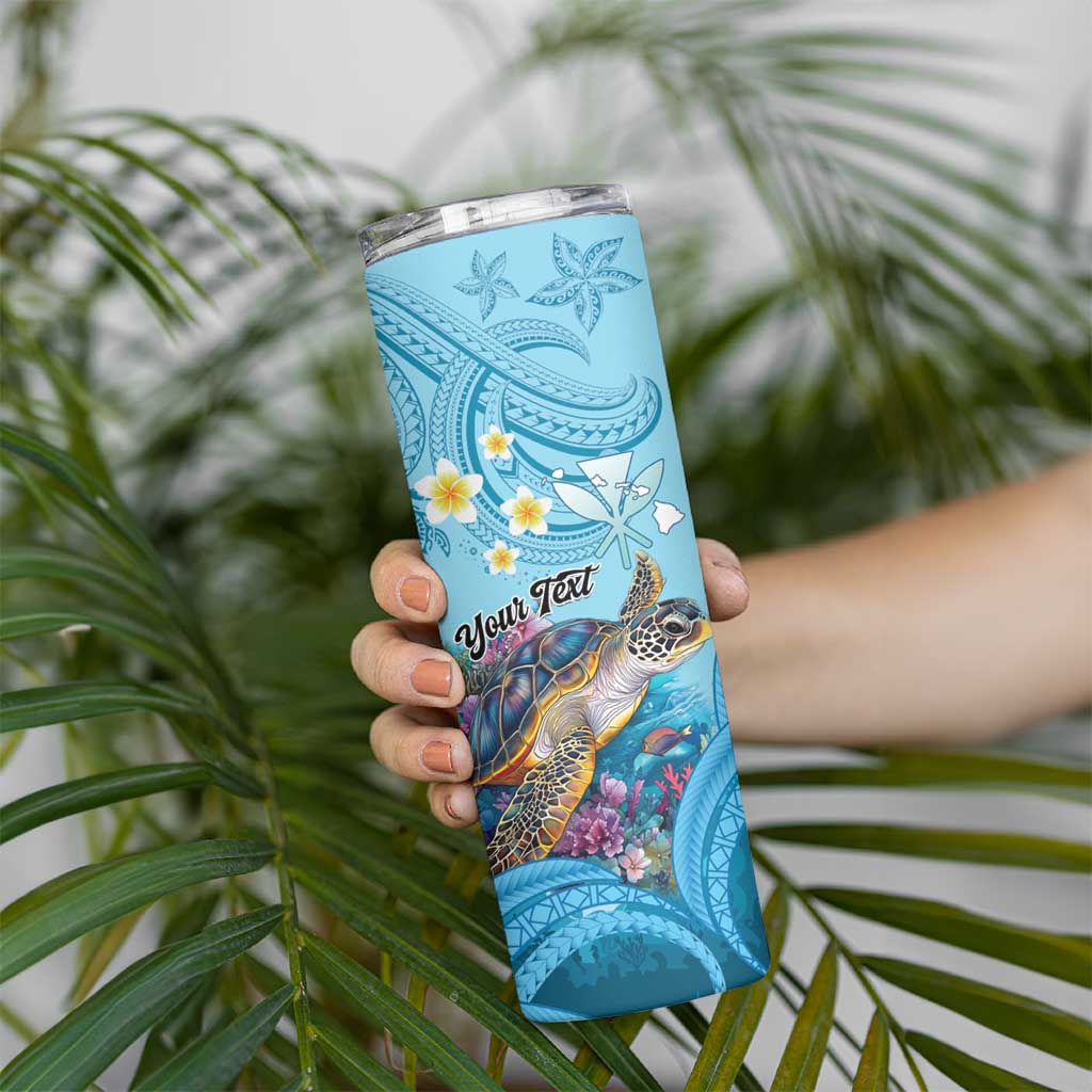 Personalized Hawaii Sea Turtle Skinny Tumbler Hawaii Map Ocean Vibes