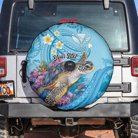 Personalized Hawaii Sea Turtle Spare Tire Cover Hawaii Map Ocean Vibes LT01 Blue - Polynesian Pride