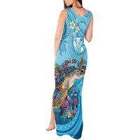 Personalized Hawaii Sea Turtle Tank Maxi Dress Hawaii Map Ocean Vibes