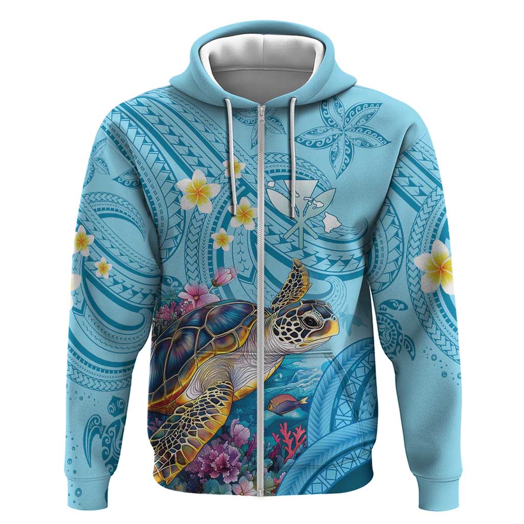 Personalized Hawaii Sea Turtle Zip Hoodie Hawaii Map Ocean Vibes