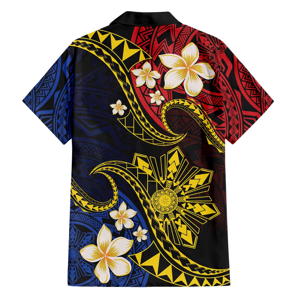 Philippines Spirit Tribal Sun Plumeria Family Matching Off Shoulder Maxi Dress and Hawaiian Shirt Red And Blue Polynesian Pattern LT01 - Polynesian Pride