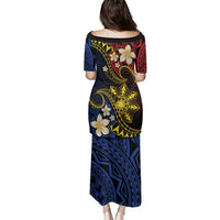 Philippines Spirit Tribal Sun Plumeria Family Matching Puletasi and Hawaiian Shirt Red And Blue Polynesian Pattern LT01 - Polynesian Pride