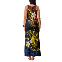 Philippines Spirit Tribal Sun Plumeria Family Matching Tank Maxi Dress and Hawaiian Shirt Red And Blue Polynesian Pattern LT01 - Polynesian Pride