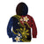 Philippines Spirit Tribal Sun Plumeria Kid Hoodie Red And Blue Polynesian Pattern