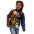 Philippines Spirit Tribal Sun Plumeria Kid Hoodie Red And Blue Polynesian Pattern
