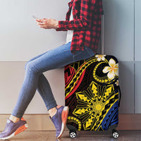Philippines Spirit Tribal Sun Plumeria Luggage Cover Red And Blue Polynesian Pattern LT01 - Polynesian Pride