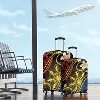 Philippines Spirit Tribal Sun Plumeria Luggage Cover Red And Blue Polynesian Pattern LT01 - Polynesian Pride