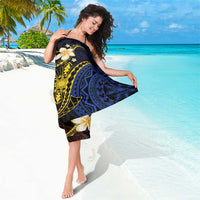Philippines Spirit Tribal Sun Plumeria Sarong Red And Blue Polynesian Pattern
