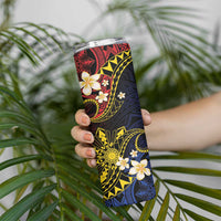 Philippines Spirit Tribal Sun Plumeria Skinny Tumbler Red And Blue Polynesian Pattern LT01 - Polynesian Pride