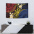 Philippines Spirit Tribal Sun Plumeria Tapestry Red And Blue Polynesian Pattern