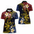 Philippines Spirit Tribal Sun Plumeria Women Polo Shirt Red And Blue Polynesian Pattern
