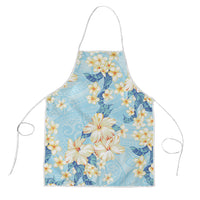 Hawaii Hibiscus Plumeria Blue Apron Polynesian Pattern